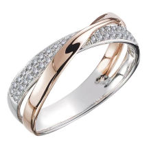 Shangjie OEM Anillo Placage en forme de X Two-Tone Ring Engagement Anneau Diamond Promis Initial Prome Rings